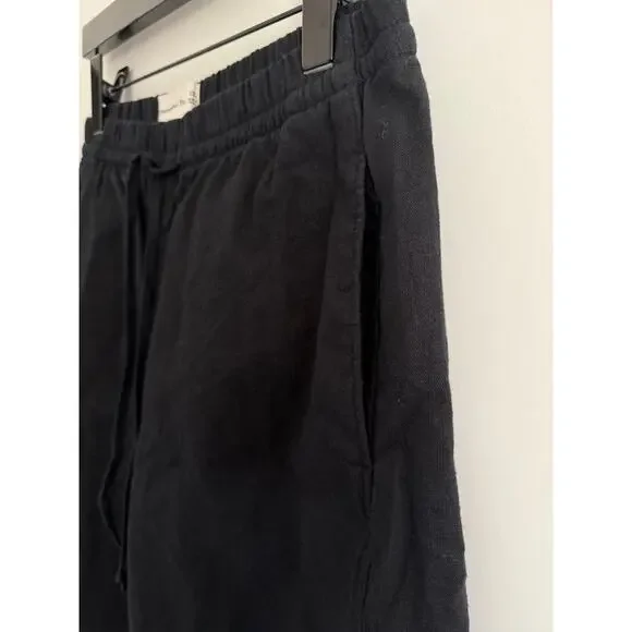 $80 Abercrombie & Fitch Linen Blend Pull on Barrel Pant XS Black - Picture 7 of 10